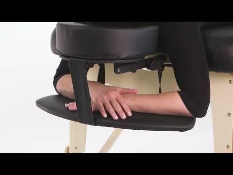 MASSAGE TABLE 30" X 72.5" WOODEN - BLACK (headrest, Arm shelf and carry case included)