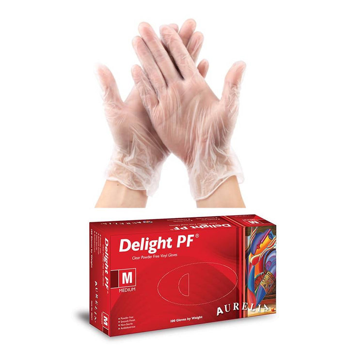 AURELIA / MEDPRO DEFENCE VINYL MEDICAL EXAM GLOVES (LATEX FREE/POWDER FREE)