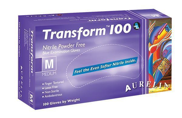 NITRILE MEDICAL EXAMINATION GLOVES - AURELIA TRANSFORM (POWER FREE / LATEX FREE)