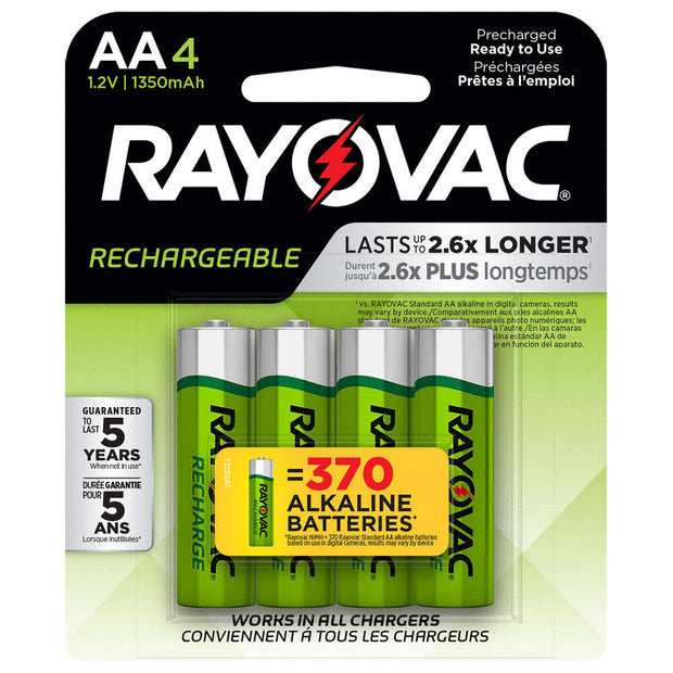 RAYOVAC PLUS RECHARGEABLE BATTERIES